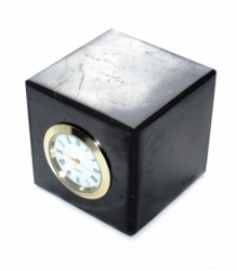 Shungit cube with clock
