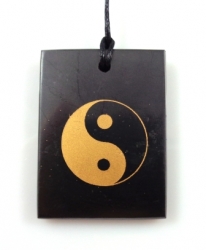 Schungit hängende yin-yang rechteck