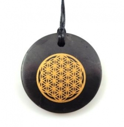 Shungit pendant flower of life circle