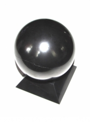 Shungit sphere polished 10 cm + support FREE