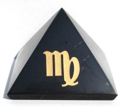 Shungit pyramid with sign of the Maiden