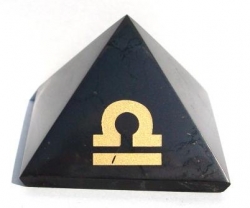 Shungit pyramid with sign of the Scales