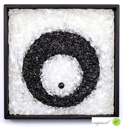 Křišťálový obraz se šungitem - kruhy2
