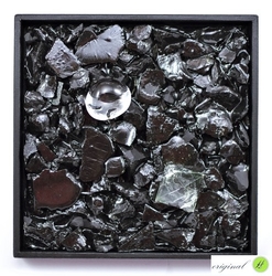 Shungite picture with pyramid and crystal