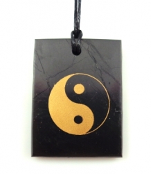 Shungit pendant oval plate yin-yang - kopie