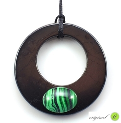 Shungit pendant wheel with malachite - kopie