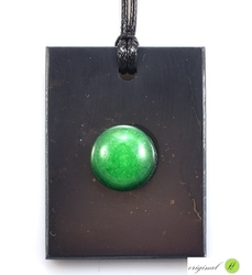 Shungit pendant with agate rectangle - kopie