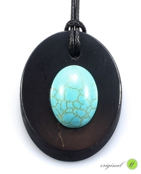 Shungit pendant with turquoise