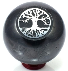 Šungitová koule leštěná Strom života
