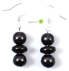 Shungit beads earrings