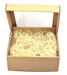 Gift box with a transparent lid and filling (wood wool) - kopie