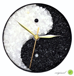 Uhr Yin - Yang (Kristall und Schungit)
