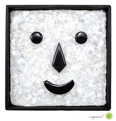 Kristallbild mit Schungit Smiley-Gesicht