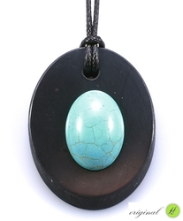 Shungit pendant with turquoise